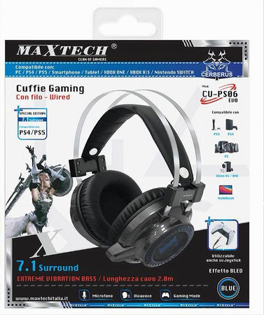 Cuffie Gaming Pc Con Filo Cu-ps06 Evo 7.1 Surround Compatibile Ps4 Ps5 Microfono