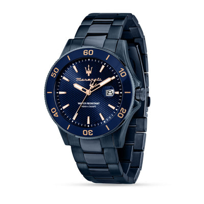 Orologio MASERATI Uomo Competizione Datario Acciaio Blu