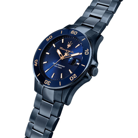 Orologio MASERATI Uomo Competizione Datario Acciaio Blu