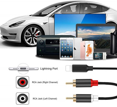 Cavo Lightning A 2xrca 150cm Adattatore Stereo Y Splitter Audio 4d Sound Rca-ip01