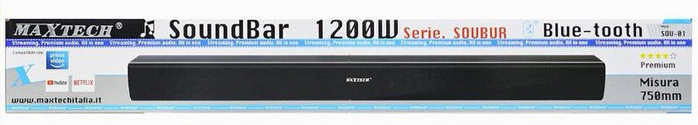 Soundbar Bluetooth Aux Usb 1200 Watt 750 Mm Subwoffer Cassa Altoparlante Sou-01