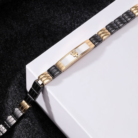 Bracciale MASERATI uomo Logo Ceramic nero / oro
