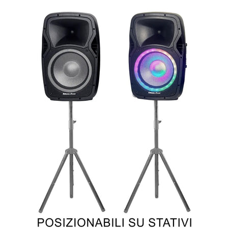 Coppia Casse Audio Amplificate 2000w Extreme Sound 12" Bluetooth Usb Rgb Xevo-12