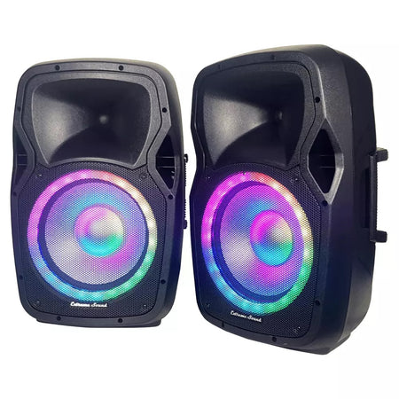 Coppia Casse Audio Amplificate 2000w Extreme Sound 12" Bluetooth Usb Rgb Xevo-12