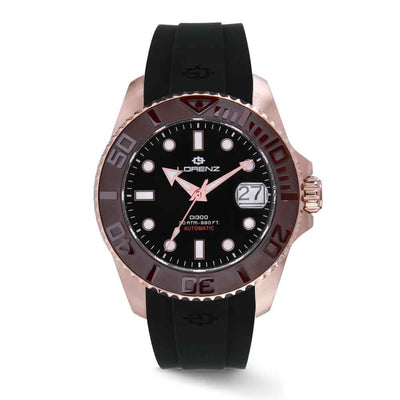 Lorenz DI300 – Orologio Uomo Automatico Gomma Oro Rosa (30258DD)