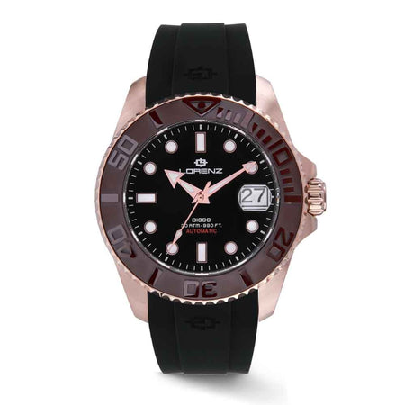 Lorenz DI300 – Orologio Uomo Automatico Gomma Oro Rosa (30258DD)