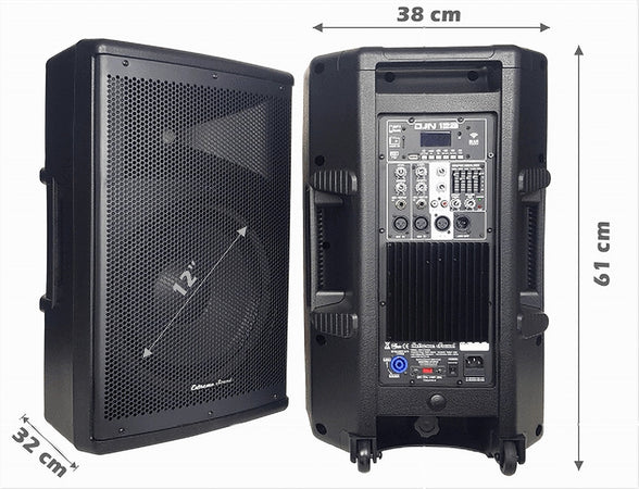 Coppia Casse Audio Acustiche 3600 W Extreme Sound Woofer 12" Bluetooth Usb Djn-12