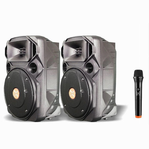 Coppia Casse Attiva + Passiva Microfono Bluetooth 1300w Extreme Sound Van-m-power