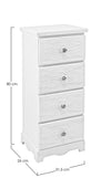 Cassettiera Blanc per interno, con 7 Cassetti, 33.5 x 27.5 x 94 cm