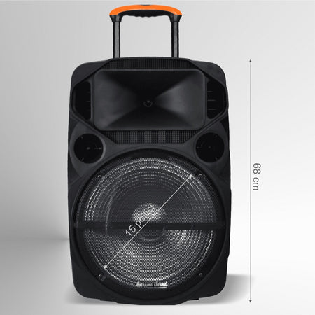 Cassa Audio Portatile Batteria Woofer 15" Usb Mp3 Microfono Extreme Sound Van-xl