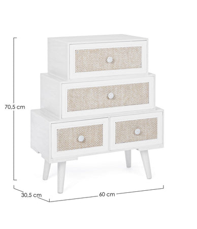 Cassettiera "Montiel" per interno, con 6 Cassetti, 66.5 x 36.5 x 76.5 cm