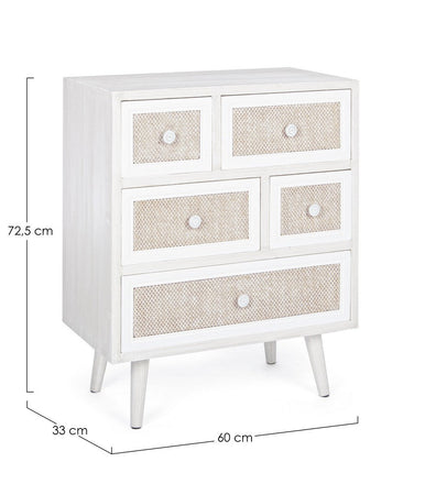 Cassettiera "Montiel" per interno, con 6 Cassetti, 66.5 x 36.5 x 76.5 cm