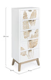 Cassettiera Folium con struttura in abete e mdf, 45 x 30 x109.5h cm