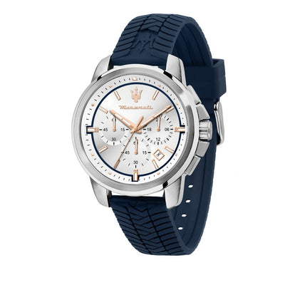 Orologio MASERATI uomo Successo gomma blu / silver