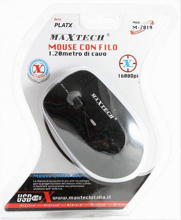 Mouse Ottico Usb 2.0 Con Filo 1600 Dpi Per Pc Notebook Portatile Laptop M-z019