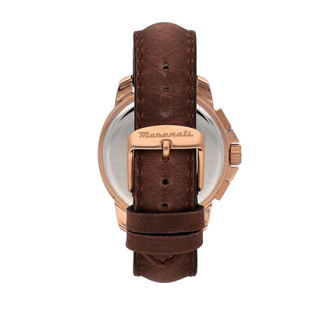 Orologio MASERATI Uomo Successo Crono Pelle Marrone / Blu