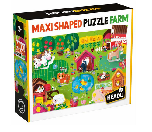 Headu - Maxi Shaped Puzzle Farm ( 2/4 Anni)