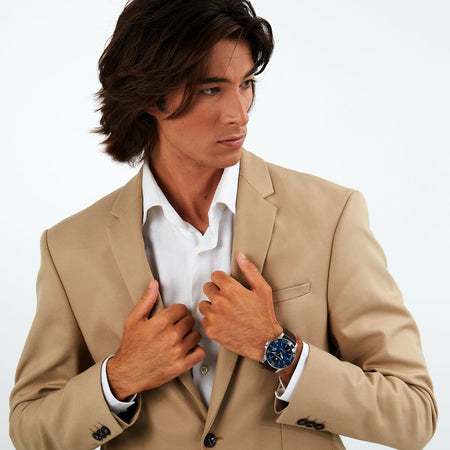 Orologio MASERATI Uomo Competizione Datario Pelle / Blu