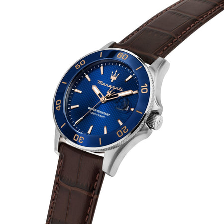 Orologio MASERATI Uomo Competizione Datario Pelle / Blu