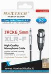 Cavo Da Jack 6.5 Mm A Xlr Femmina Audio Prolunga Per Microfono Da 5metri Jxlr-07