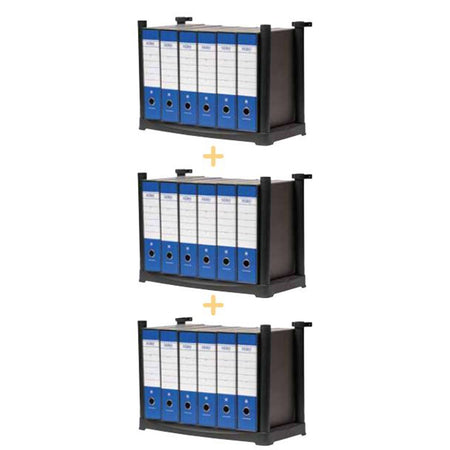 Libreria in resina con faldoni porta documenti ripiani modulari per ufficio e cameretta