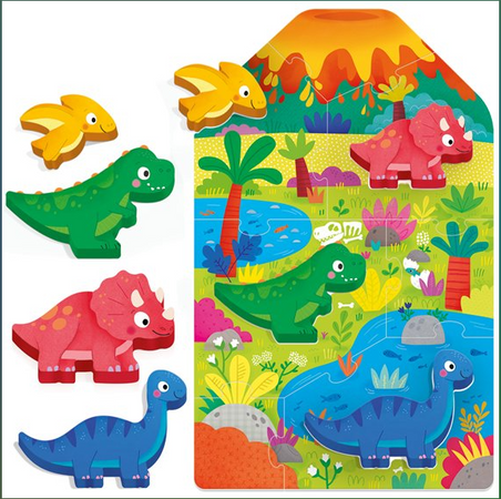 Headu - Montessori First Puzzle - Dinosaurs (2 Anni)