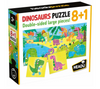 Headu- Dinosaurs Puzzle 8+1 - Grandi tessere double-face ( Anni 2+)