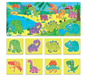 Headu- Dinosaurs Puzzle 8+1 - Grandi tessere double-face ( Anni 2+)