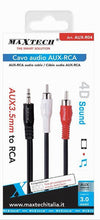 Cavo Prolunga Audio Adattatore Stereo Da Aux 3.5mm A 2x Rca 3mt 4d Sound Aux-r04