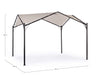 Gazebo Dome color antracite-grigio, struttura in acciaio per esterno da 3.5 x 3.5 cm