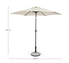 Ombrellone palo centrale Kalife in alluminio verniciato a polvere per giardino e balcone Ø 270 cm