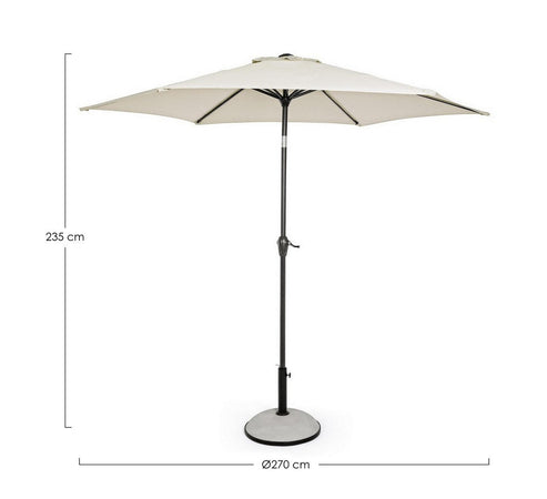 Ombrellone palo centrale "Kalife" in alluminio verniciato a polvere per giardino e balcone Ø 270 cm