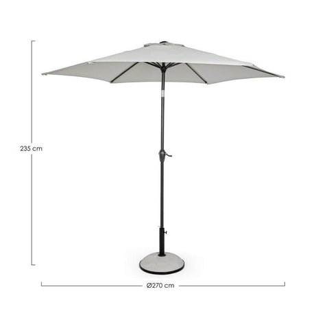 Ombrellone palo centrale "Kalife" in alluminio verniciato a polvere per giardino e balcone Ø 270 cm