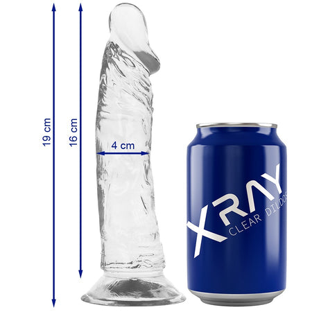 Dildo a Ventosa Realistico Trasparente in Jelly XRay Clear 19cm