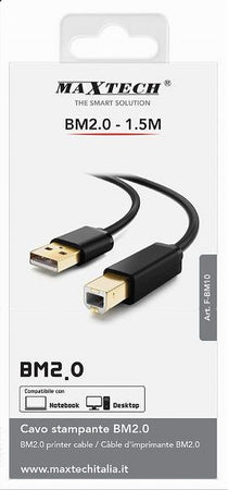 Cavo F-bm10 Cavetto Per Stampante Bm2.0 Usb Da 1,5mt Compatibile Notebook Desktop