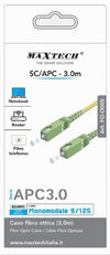 Cavo Fibra Ottica Monomodale 9/125 Sc-apc 3 Mt Per Router Notebook Fo-d005-3.0m