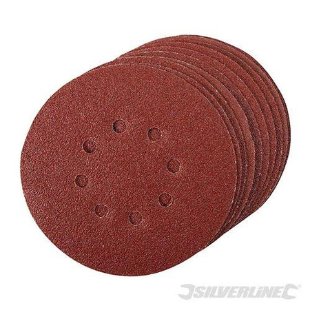 Dischi perforati con fissaggio a strappo da usare con levigatrici rotoorbitali silverline 10 pz Silverline