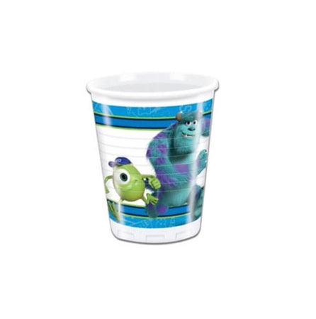 CONFEZIONE 8 BICCHIERI IN PLASTICA 200ML TEMA MONSTER & CO