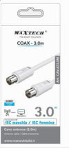 Cavo Antenna Coax 3mt Iec Maschio-iec Femmina Televisore Hdtv Prolunga Cav-at3.0m