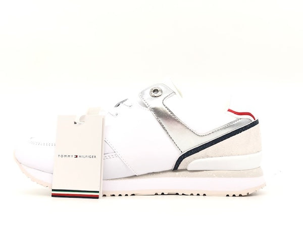 TOMMY HILFIGER Sneaker donna CASUAL CITY RUNNER bianco/argento