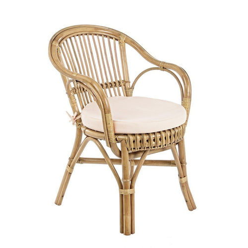 Poltrona Barina con cuscini comodi,  impilabile, struttura in rattan per esterno da 80 cm
