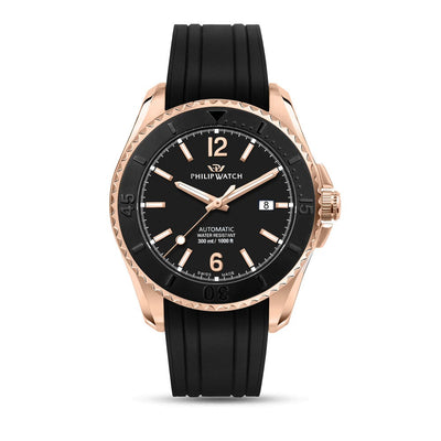Philip Watch Amalfi – Orologio Uomo Automatico Nero Oro Rosa (R8221218002)