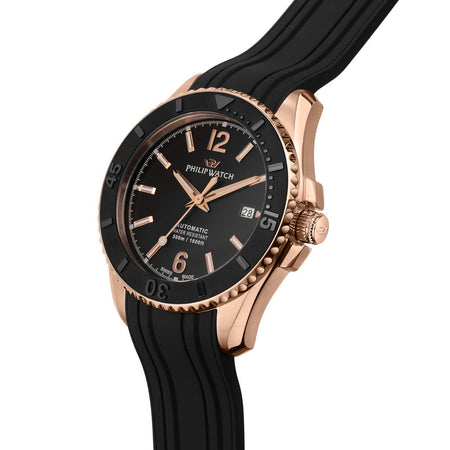 Philip Watch Amalfi – Orologio Uomo Automatico Nero Oro Rosa (R8221218002)