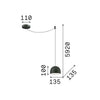 Sospensione Industrial-Minimal Tall Metallo Bianco 1 Luce E27