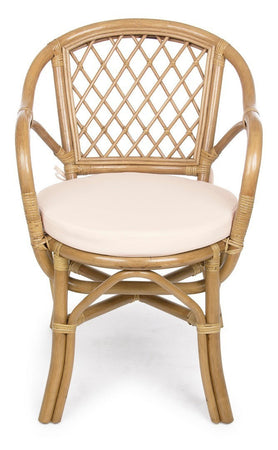 Poltrona "Athina" in rattan con cuscino sfoderabile per arredamento