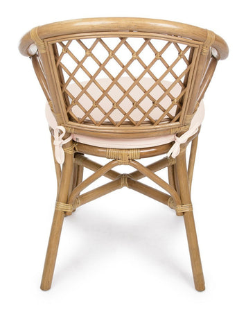Poltrona "Athina" in rattan con cuscino sfoderabile per arredamento