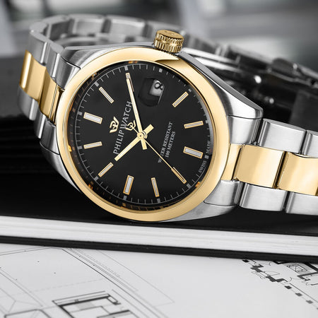 Philip Watch Caribe – Orologio Uomo Acciaio Nero Oro (R8253597093)