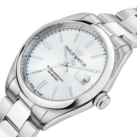 Philip Watch Caribe – Orologio Uomo Acciaio Silver Bianco (R8253597096)
