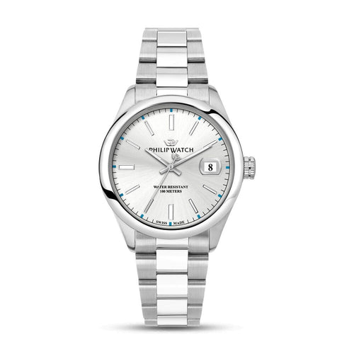 Philip Watch Caribe – Orologio Uomo Acciaio Silver Bianco (R8253597096)