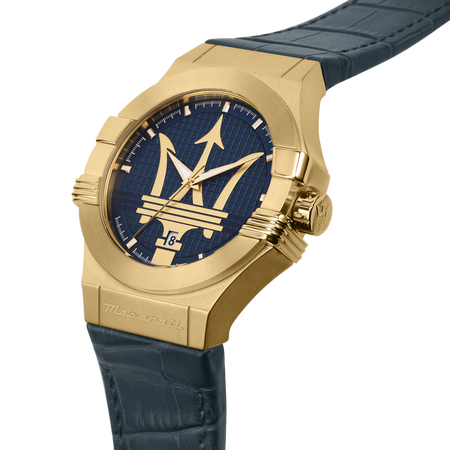 Maserati Potenza – Orologio Uomo Blu Oro Cinturino Pelle (R8851108035)